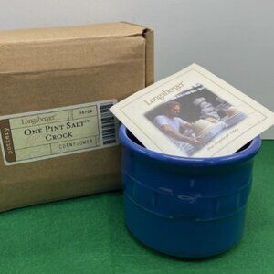 Longaberger 1 Pint Salt Crock Cornflower Blue - NEW IN BOX